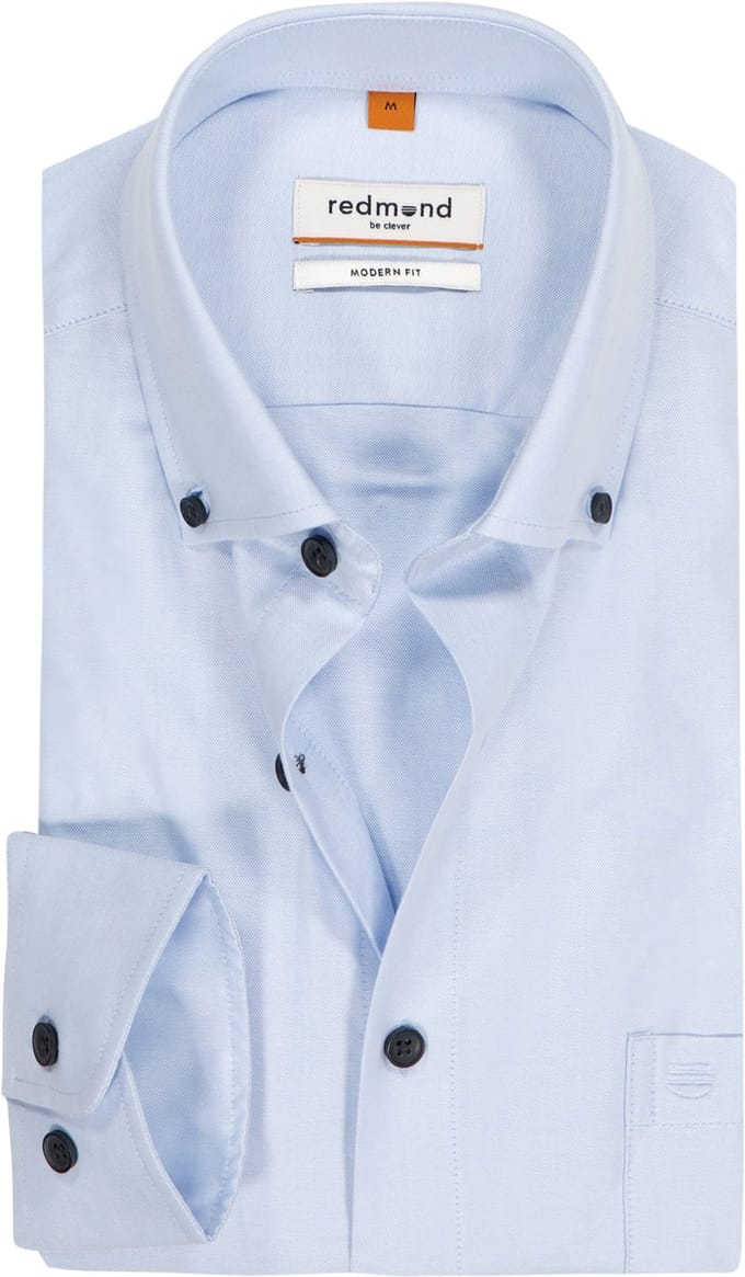 Redmond modern fit overhemd - Oxford - blauw