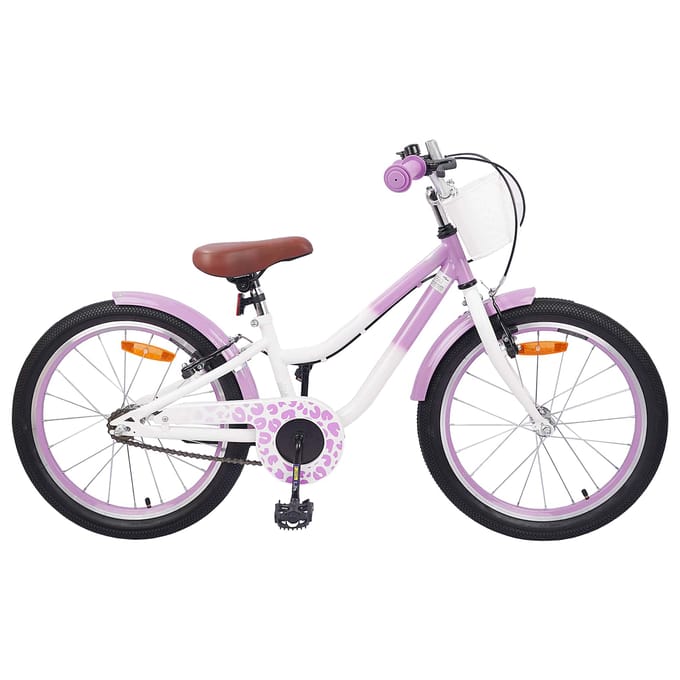 Vélo Enfant avec Roues d'Apprentissage 18 Pouces pour Âges 5-7 Violet