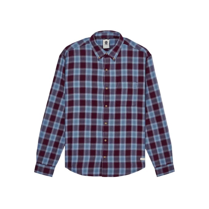 Element Button Down Flannel Regular Fit Overhemd Met Lange Mouwen Blauw M Man