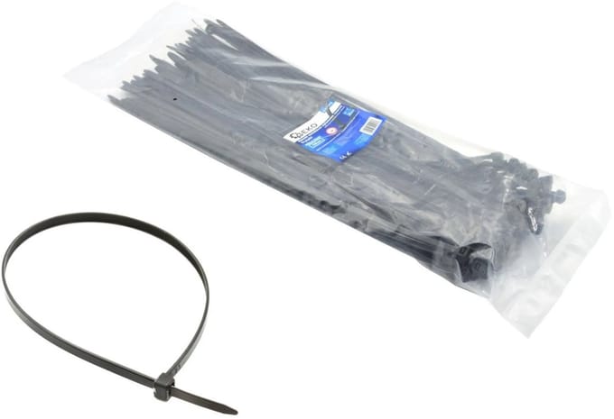 GEKO Nylon kabelbinders - UV-bestendig - 350mm - Zwart - 100 stuks