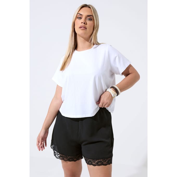 Limited Collection Zwarte Shorts Met Kanten Zoom Size 48