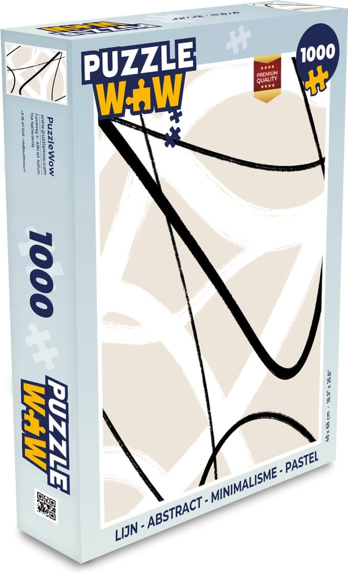Puzzel Lijn - Abstract - Minimalisme - Pastel - Legpuzzel - Puzzel 1000 stukjes volwassenen