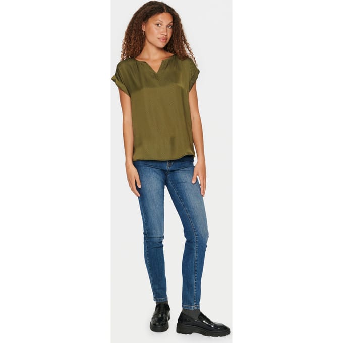 Saint Tropez BrianaSZ SS Top Dames Top - Maat XS