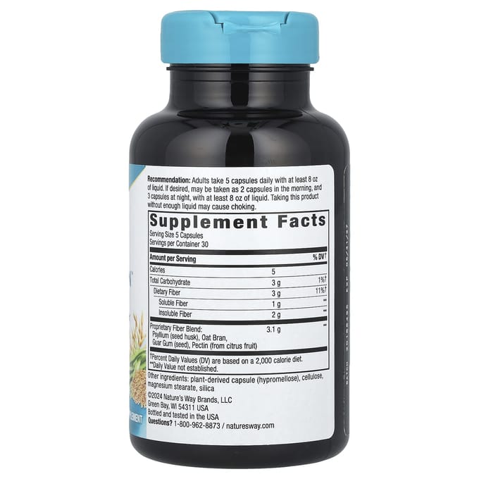 Nature's Way, Fiber Fusion™ Daily, 3,1g, 150 Groentecapsules (0,62g per capsule)