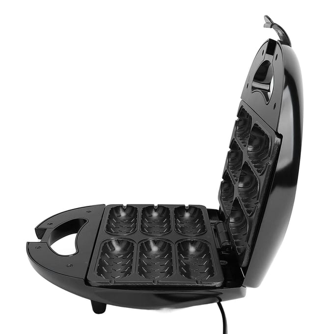 Worstenbroodjesmaker Multifunctioneel 850W Hoog Vermogen Dubbelzijdig Verwarmen Voorkomt Plakken Mais Hotdog L black