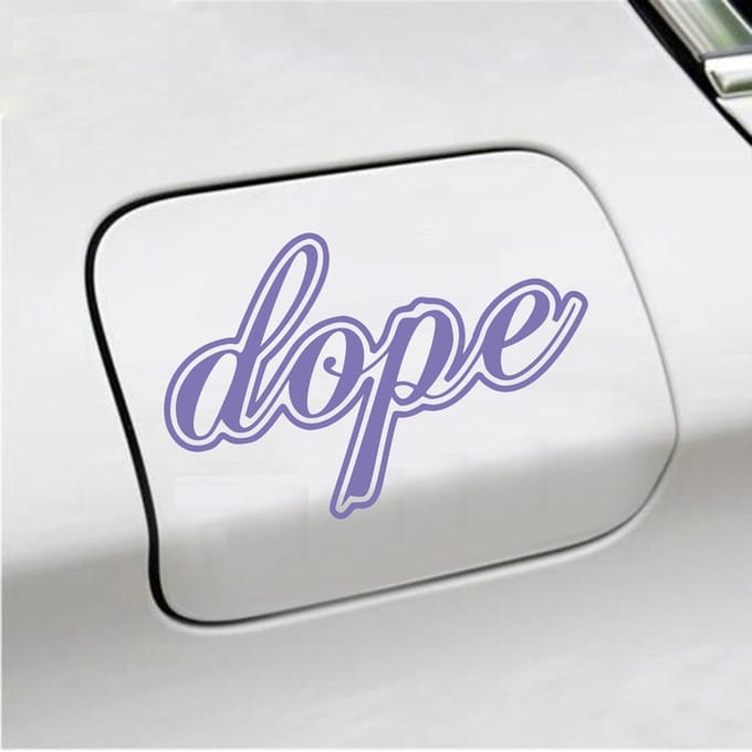 Bumpersticker - Dope - 9,7 X 14,8 - Paars