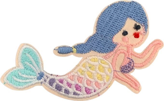 Zeemeermin strijk embleem - patch - patches - stof & strijk applicatie - iron on - meiden - pastel