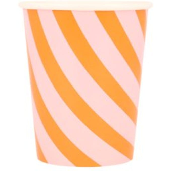 Meri meri halloween bekertjes papier stripy pumpkin à 8 stuks