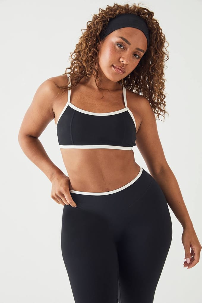 Dames Dsgn Studio Sculpt Contrast Mini Sport-bh | Zwart | Maat: Large