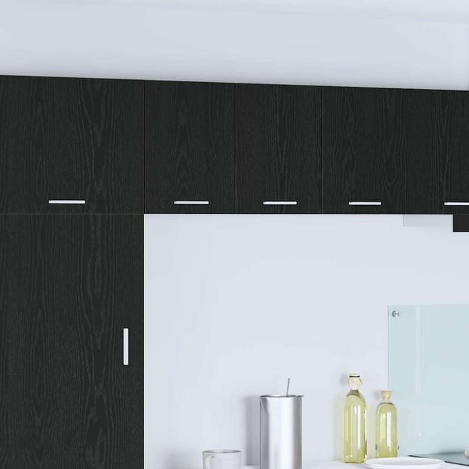 vidaXL - Hangkast - 2 - st - Zwart - Eiken - en - Wit - Bewerkt - hout