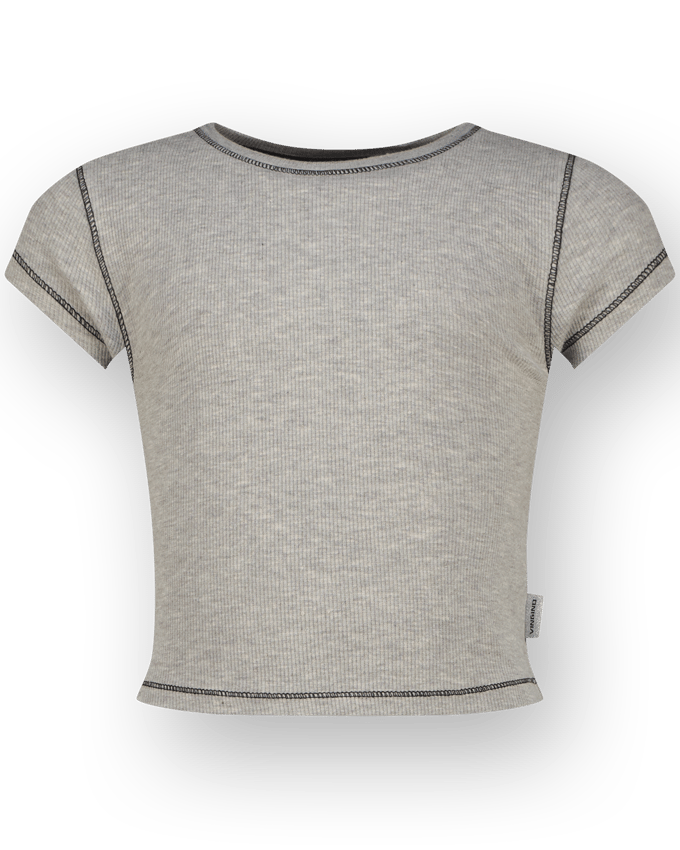 T-shirt Basic-Crop Rib Tee