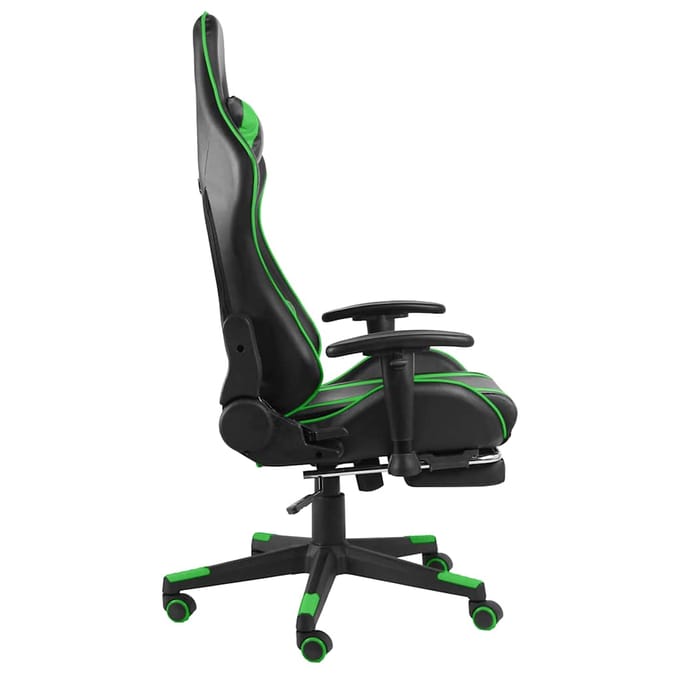 vidaXL - Gamestoel - draaibaar - met - voetensteun - PVC - groen