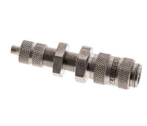 RVS DN 2.7 (Micro) Luchtkoppeling Snelkoppeling 3x4.3 mm Push-On Schotkoppeling Double Shut-Off - CLS2-NB-S-SV-3