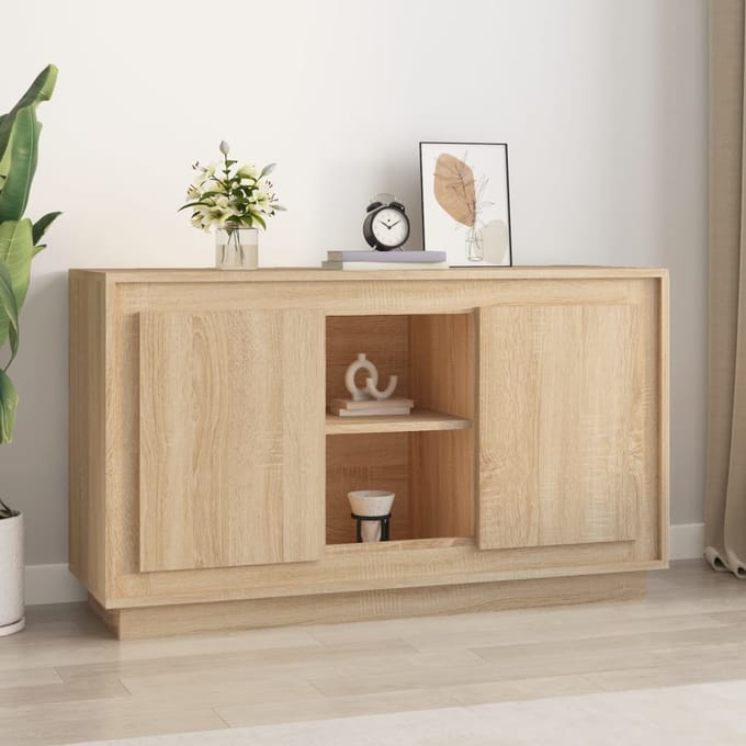 vidaXL - Dressoir - 102x35x60 - cm - bewerkt - hout - sonoma - eikenkleurig