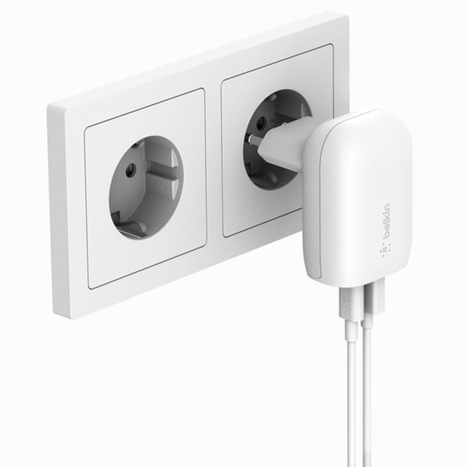 Belkin BOOST CHARGE -  2-poorts wandlader met PPS + USB-C - Wit