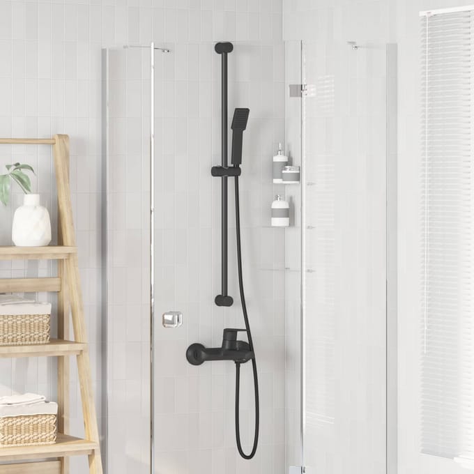 vidaXL - Douchkop - Set - Zwart - 150 - cm - Roestvrij - staal