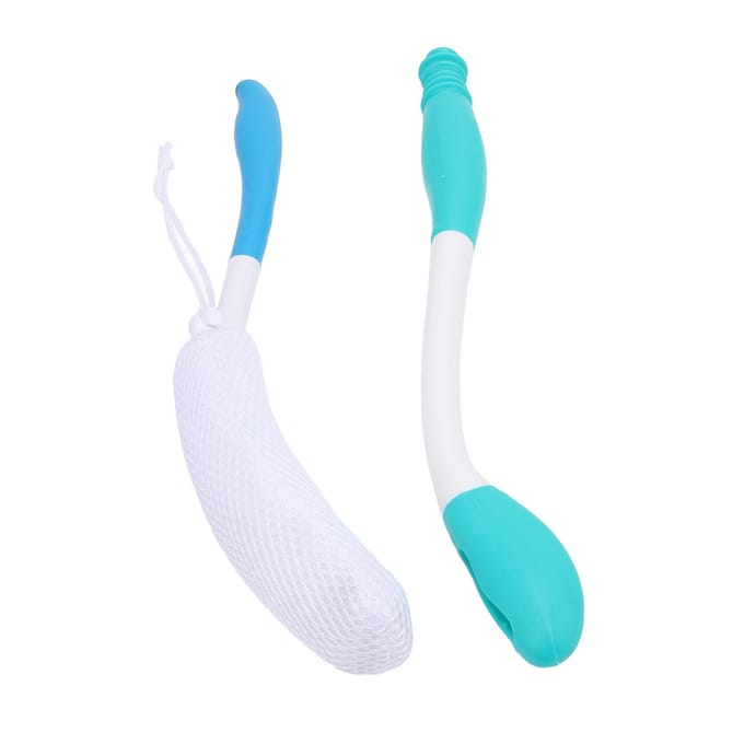Billenveger Tool Toilet Hulp Billenreiniger Antislip Gebogen Handvat Douche Bad Borstel Set white