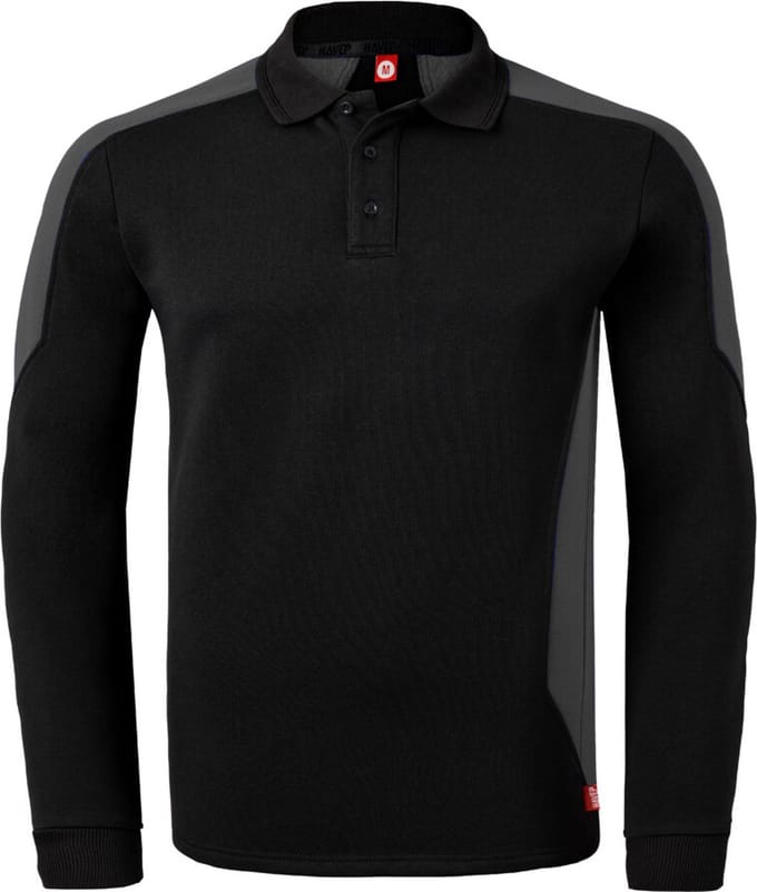 HAVEP Polosweater Bicolor 10075 - Zwart/Charcoal - M
