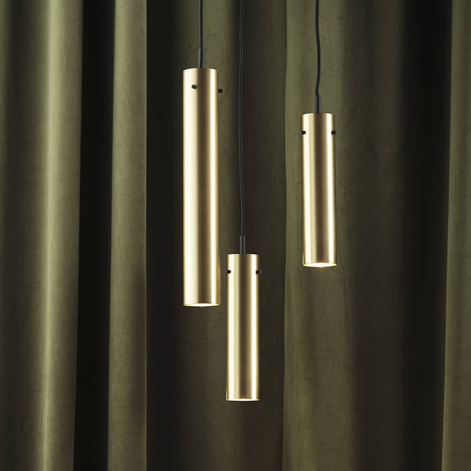 FRANDSEN hanglamp FM2014, messing, gepolijst, hoogte 24 cm