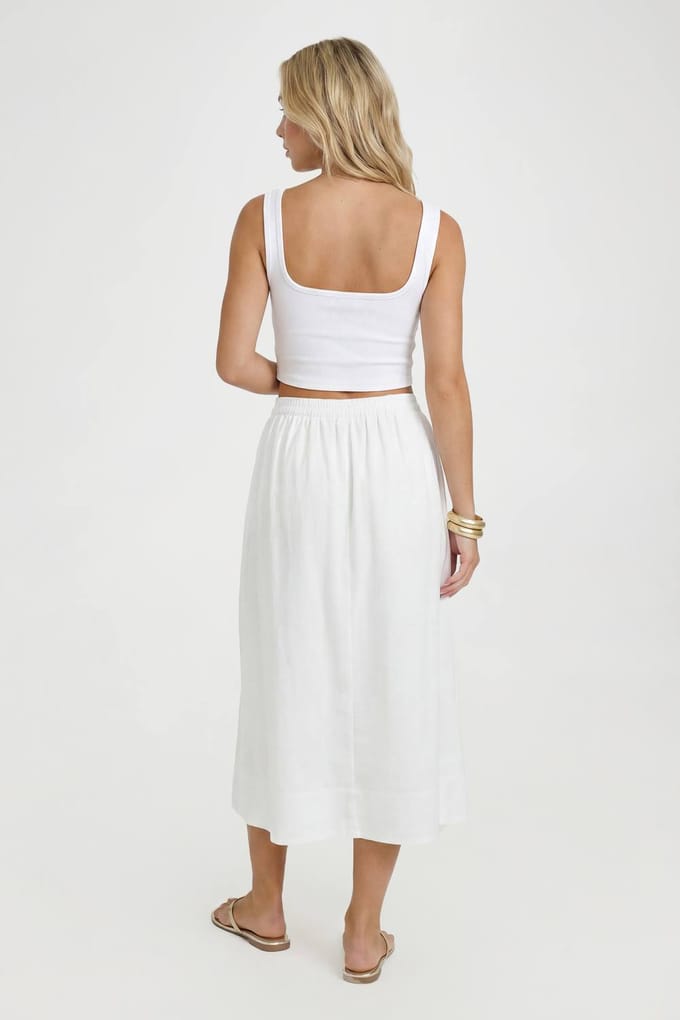 boohoo Dames Linnen-look Volume Midaxi Rok | Ecru | Maat: 44
