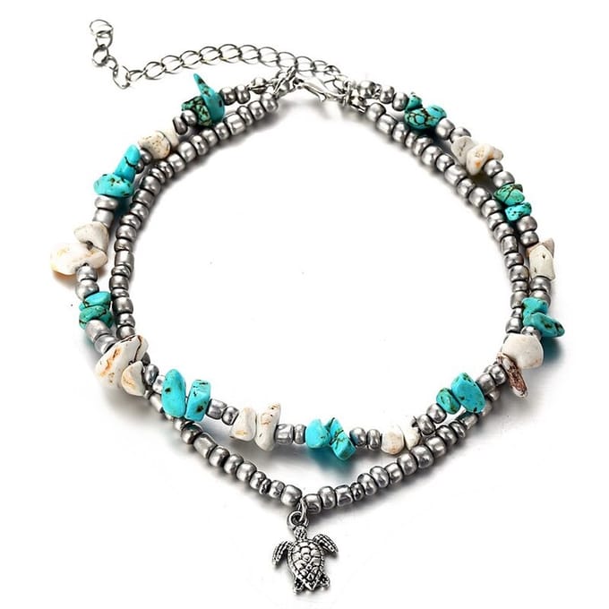 Enkelbandje - beach - turtle - enkelbandjes dames - model E - Moederdag - Cadeau