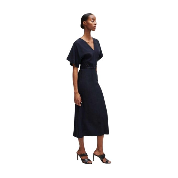 Boss A-lijn midi-jurk met kimono-mouwen voor dames (Donkerblauw)