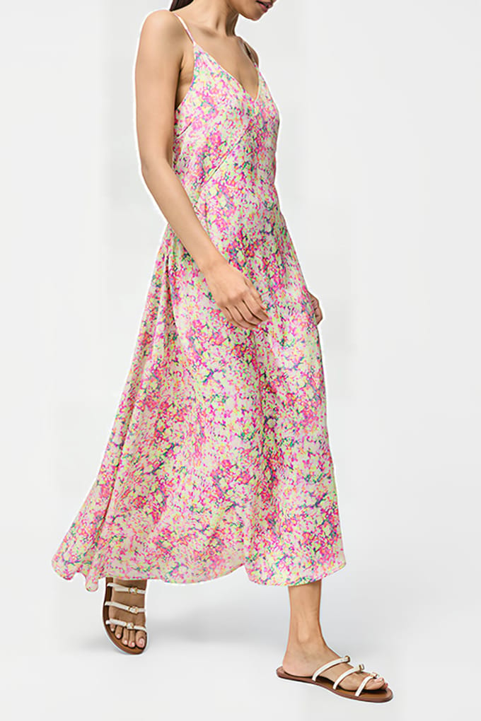 French Connection Donna Asymmetric Dress Strawberry Shake M Maat: 6 | Midi Jurken Outlet | Dames | Roze