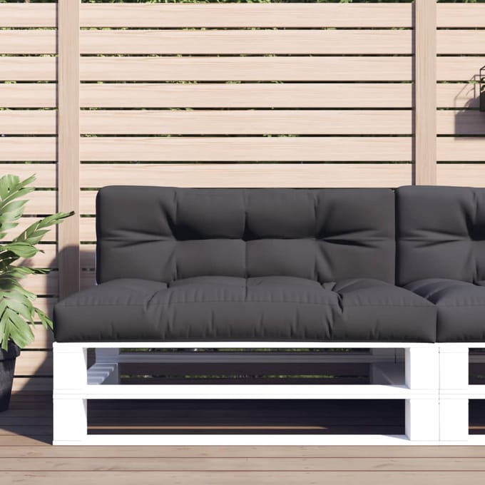 vidaXL - Palletkussens - 2 - st - stof - antracietkleurig