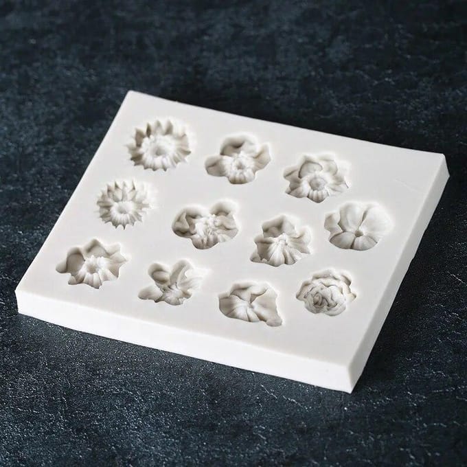 Moule à gâteau en Silicone en forme de fleurs de tournesol, décoration DIY, chocolat 3D, outils de moulage gray
