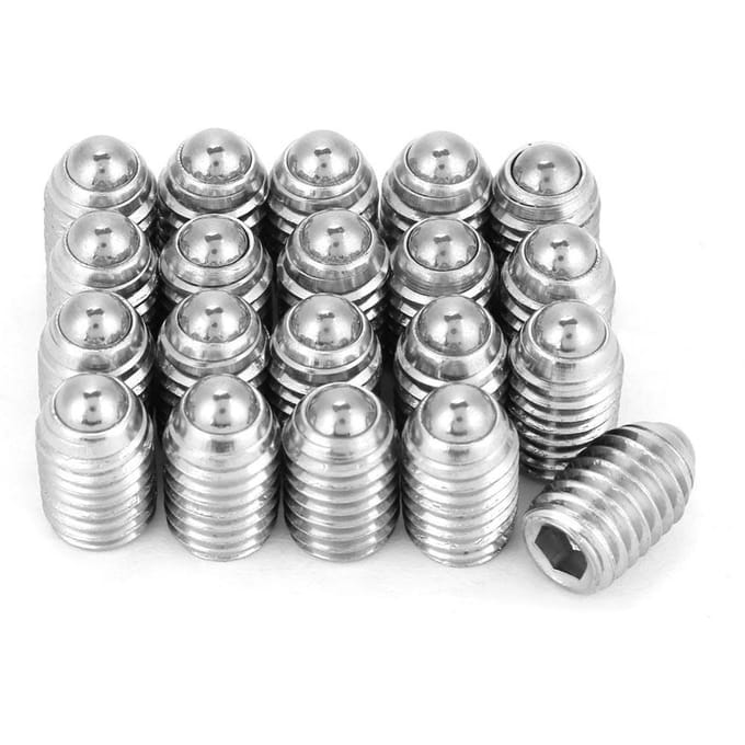 20 stuks M8 roestvrij staal draad zeskant dopsleutel veerkogel plunjer schroef 8*10