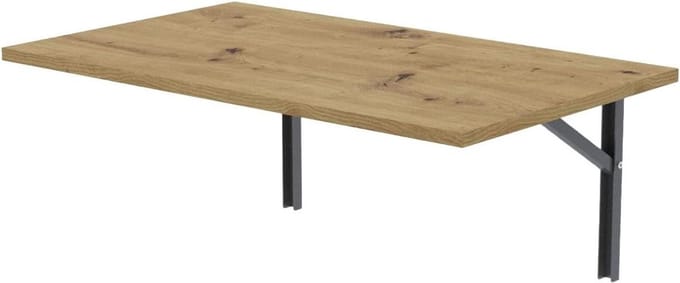 Opklapbare Wandtafel - Inklapbureau Muur - Ruimte Besparen - Stabiele Constructie - 80cm x 40cm - Ambachtelijke Eik