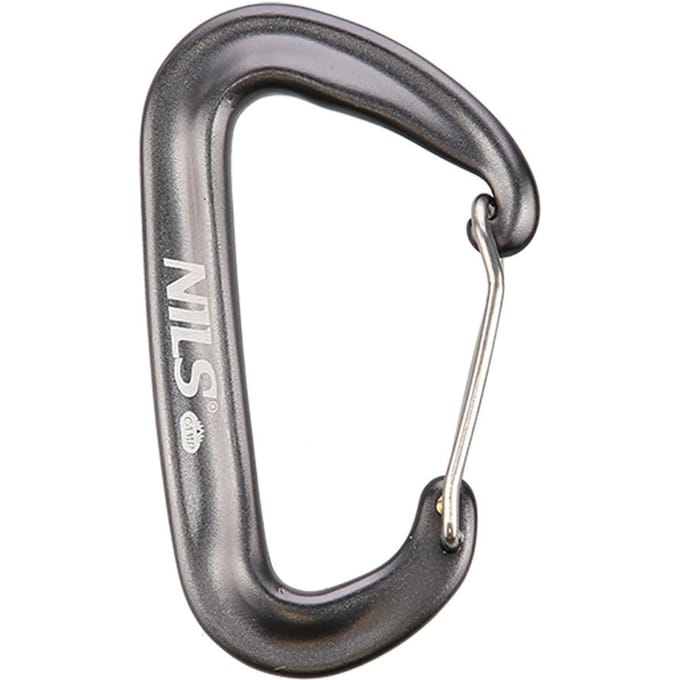 NILS CAMP NC1707 - Karabijnhaak - 12 KN - Anodiseerd Aluminium - Grijs