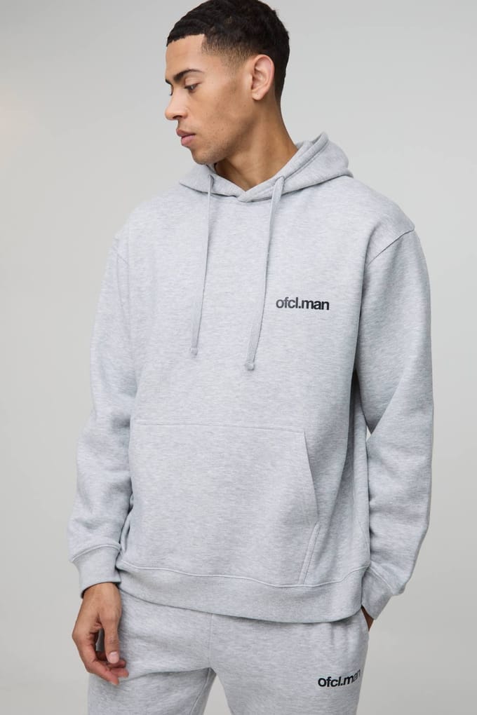 Oversized Ofcl Men's Hooded Trainingspak | Grey Marl | Size Medium