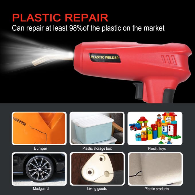 150W plastic lasser, 2 in 1 draagbare hete nietmachine, 800 stuks hete nietmachine, 56 stuks PP plastic US