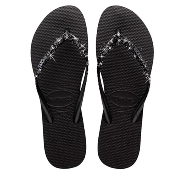 Havaianas Havaianas Slim Glitter II Slippers zwart Rubber