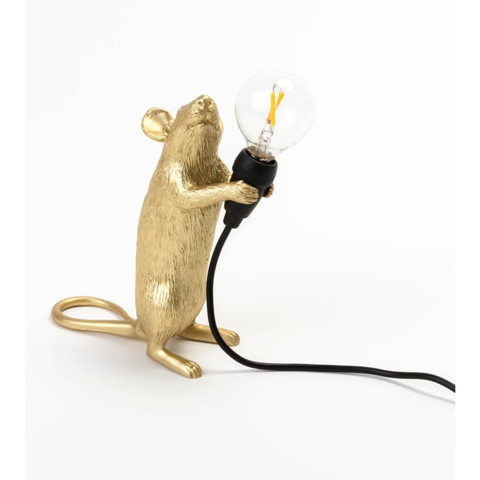 SELETTI Mouse Lamp LED decoratieve lamp USB staand goud