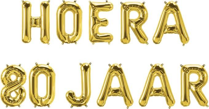 Foil balloon kit - Hoera 80 jaar