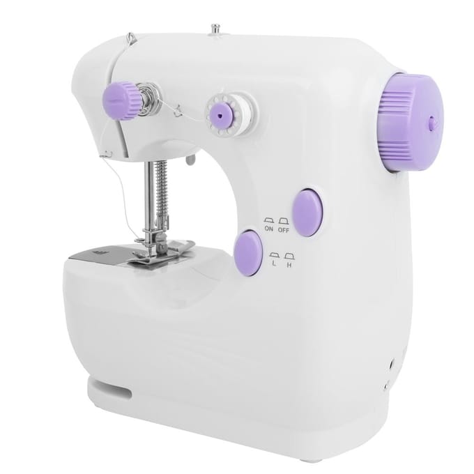 Machine à coudre électrique multifonction domestique mini 2 vitesses 2 fils équipement 100 ?240VBlanc et gray