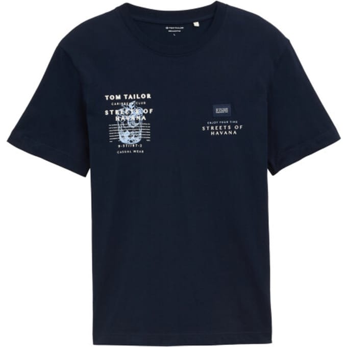 Tom Tailor - T-shirt - Heren - XL - Blauw - Katoen - 1046751