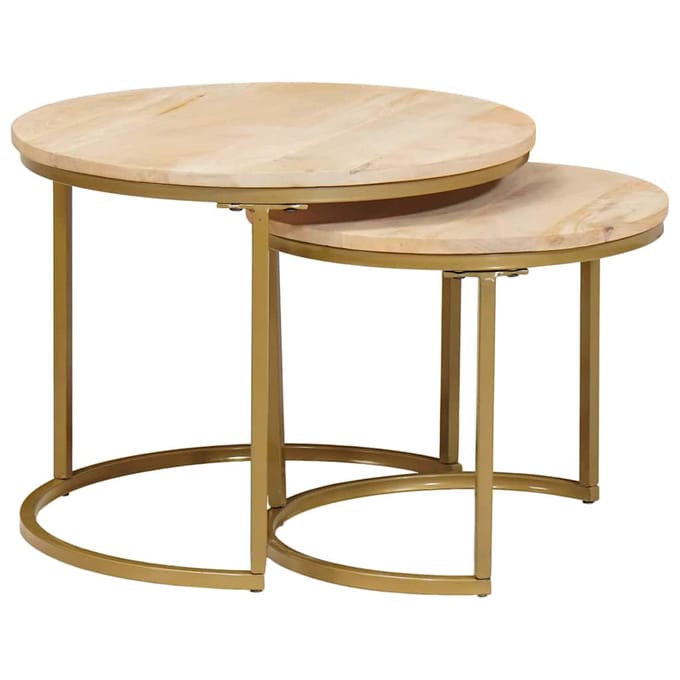 vidaXL - Nesting - Koffietafels - 2 - st - Bruin - 50 - x - 50 - x - 40 - cm