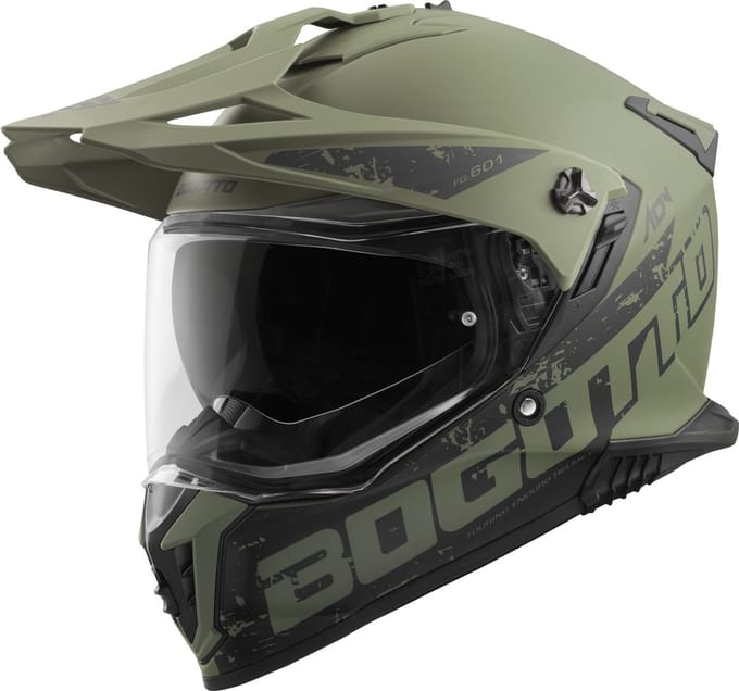 Bogotto FG-601 Duo Groen Fiberglas Enduro Helm - Helm