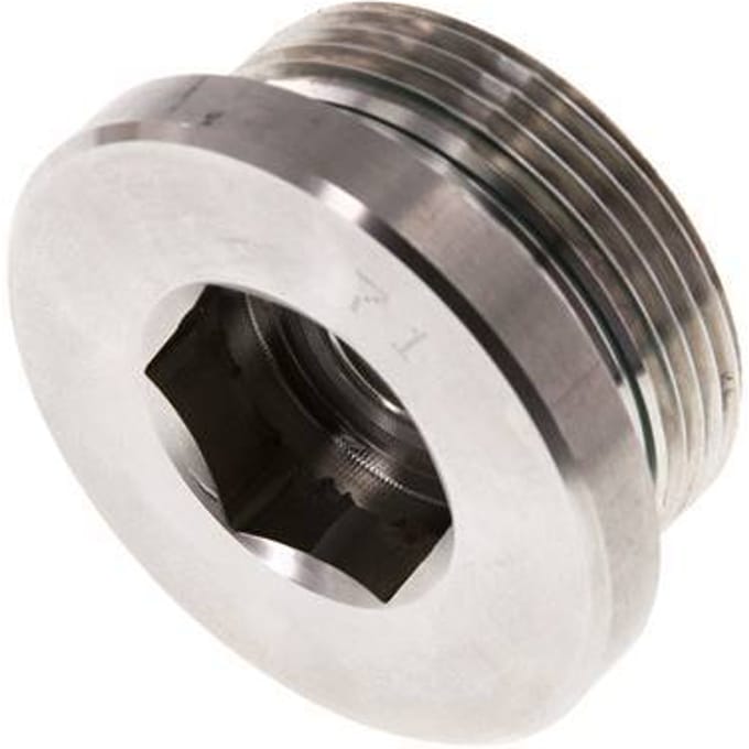 Plug M42 X 2 RVS FKM met binnenzeskant 250 bar (3512.5psi)