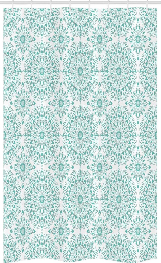 ABAKUHAUS douchegordijn – oosters – 120 x 180 cm – Aqua wit