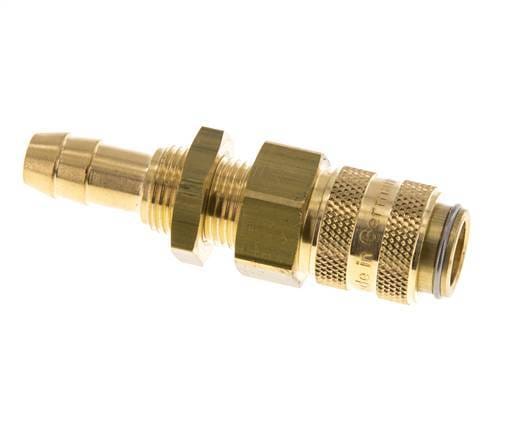 Messing DN 5 Luchtkoppeling Snelkoppeling 8 mm Slangpilaar Schotkoppeling Double Shut-Off
