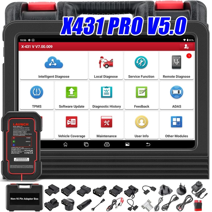 LAUNCH X431 Pro V5.0 OBD2 Diagnostische Scanner Tools Bluetooth Bidirectionele OBD2 Scan Tool met CAN FD & DOIP 38+ Reset AutoVin 2 jaar gratis update