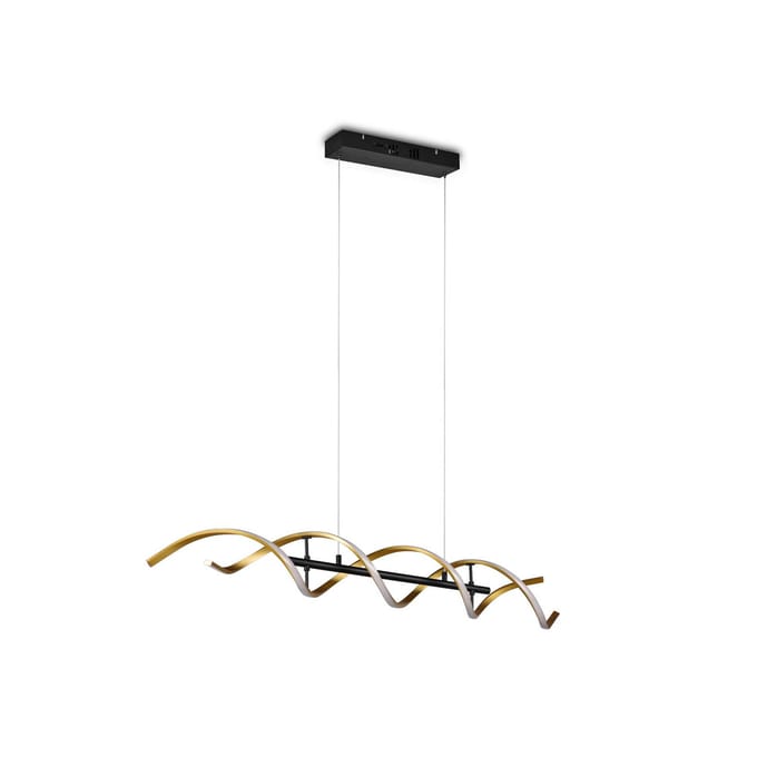 Trio Lighting Sequence LED hanglamp, dimbaar, CCT, messing