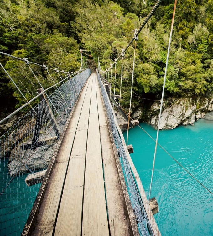 Fotobehang - Wooden Bridge 225x250cm - Vliesbehang