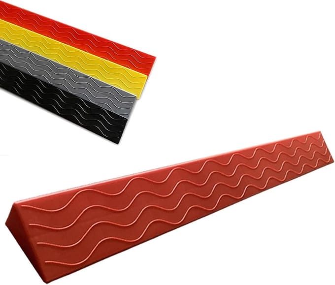 Drempelhulp Plastic - Oprit Plank - Robotstofzuiger Hulp - Antislip Profiel - 100x13x6.5cm - Rood