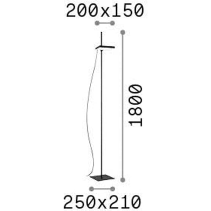 Ideal Lux LED vloerlamp Lift, wit, metaal, hoogte 180 cm
