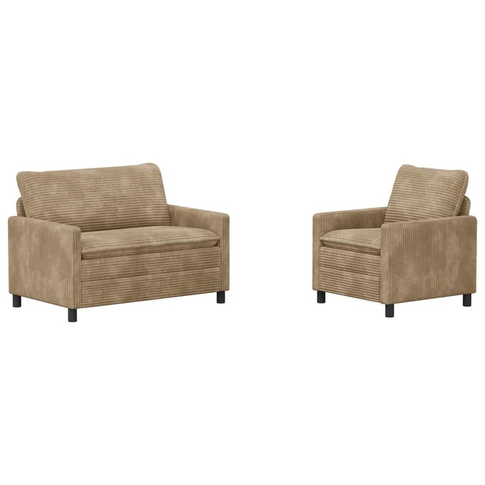 vidaXL Bankstel 2 st Taupe Polyester